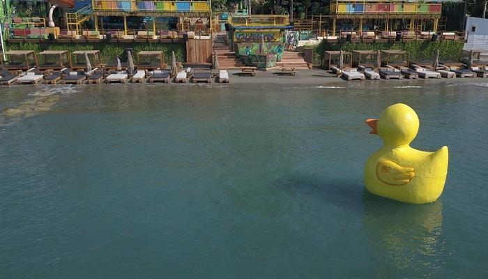 PHOTOS: A huge yellow duck has landed at Limassol's coastline!